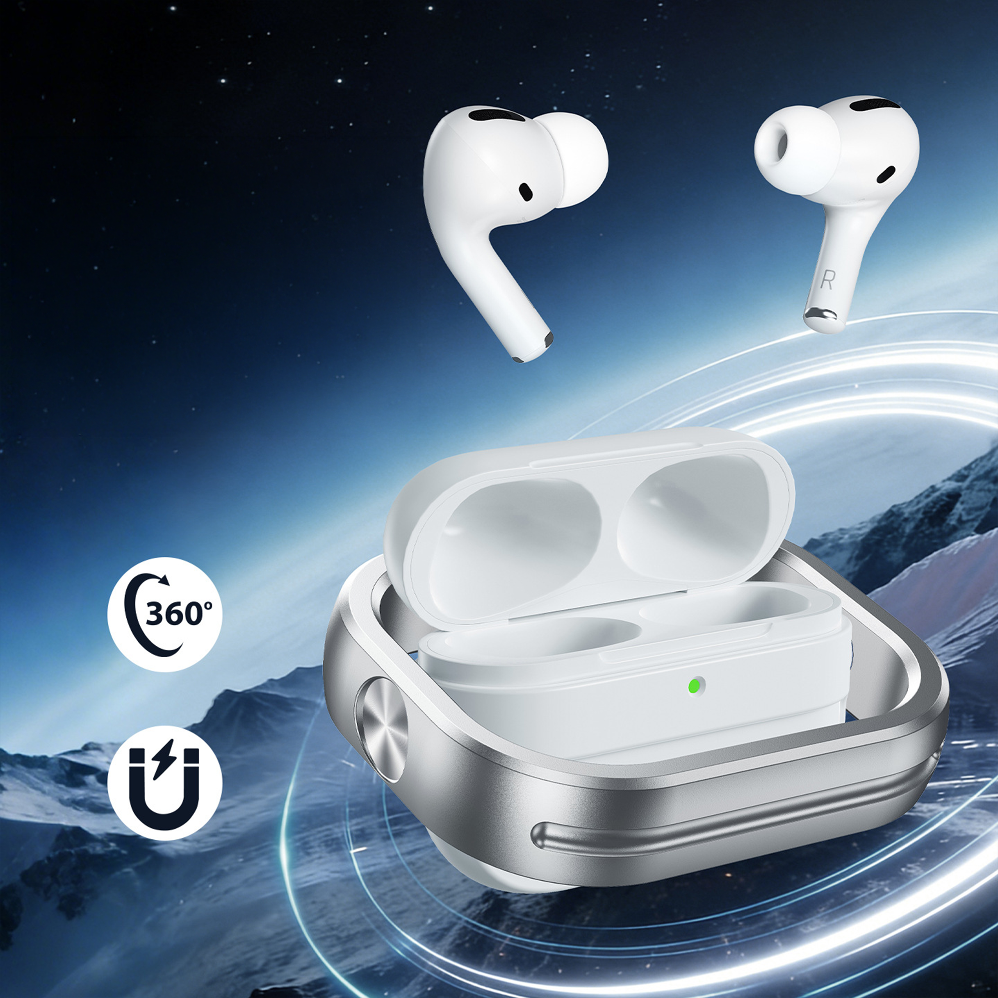 スピンホルダーメタルケース【AirPods(エアーポッズ)】