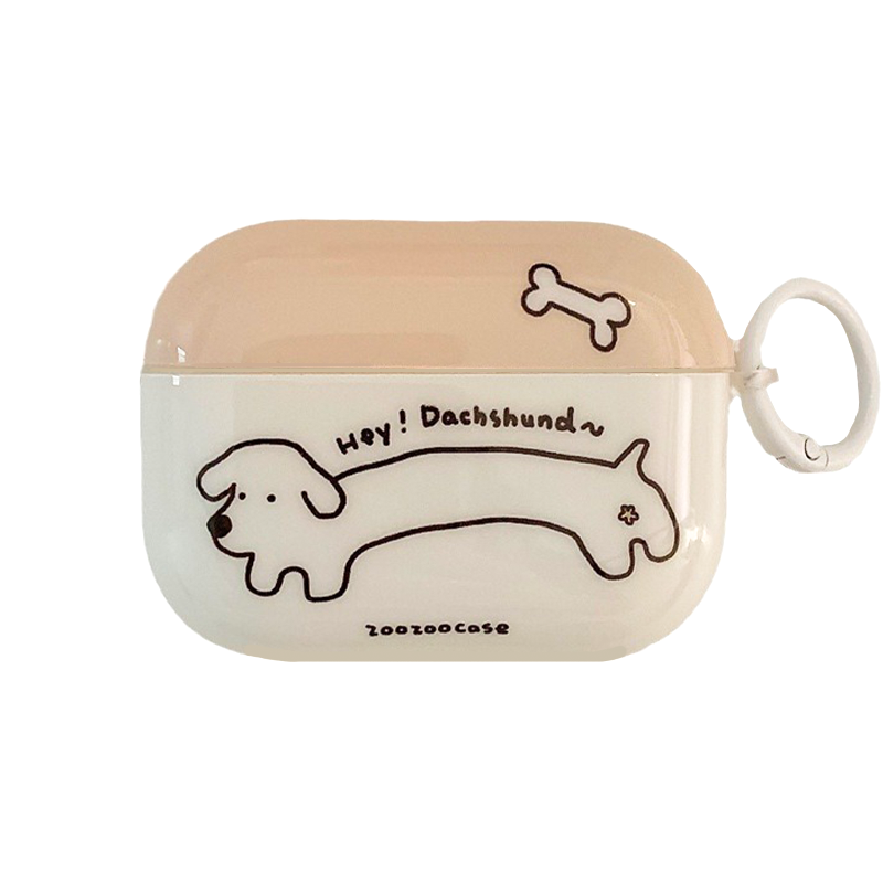 ホワイトダックスフントIMDケース【AirPods(エアーポッズ)】