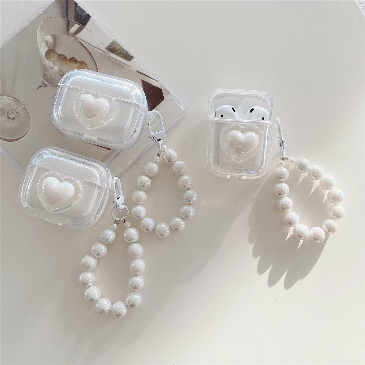 ハートチェーンリングTPUケース【AirPods(エアーポッズ)】