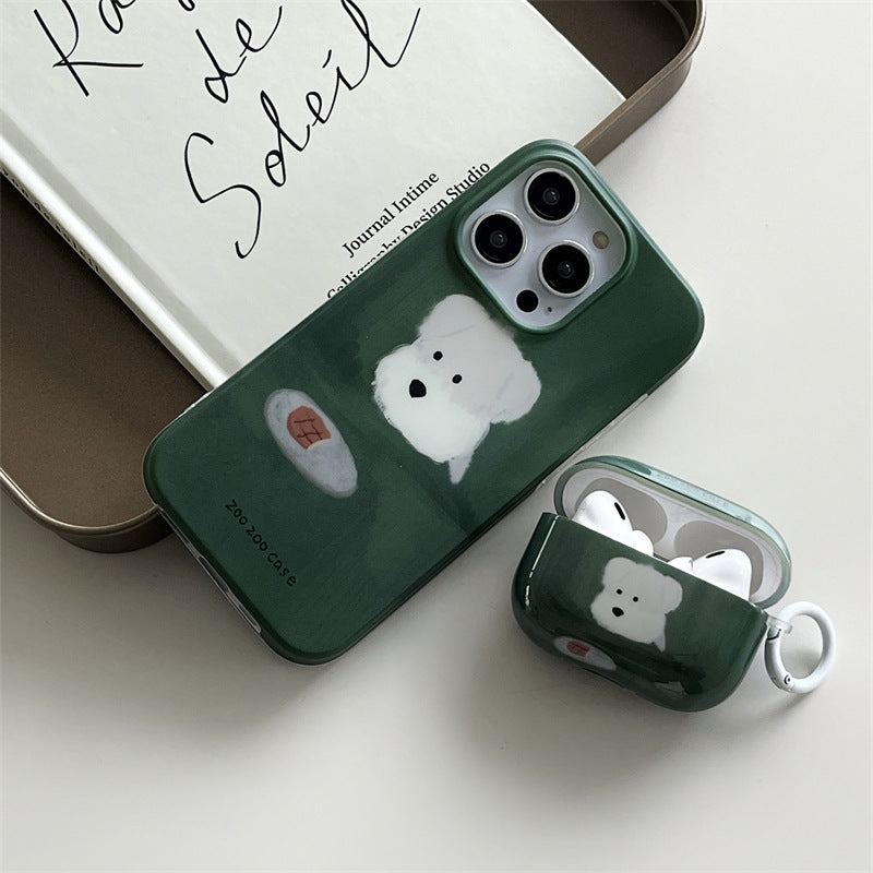 ホワイトドッグハンバーグケース【AirPods(エアーポッズ)】