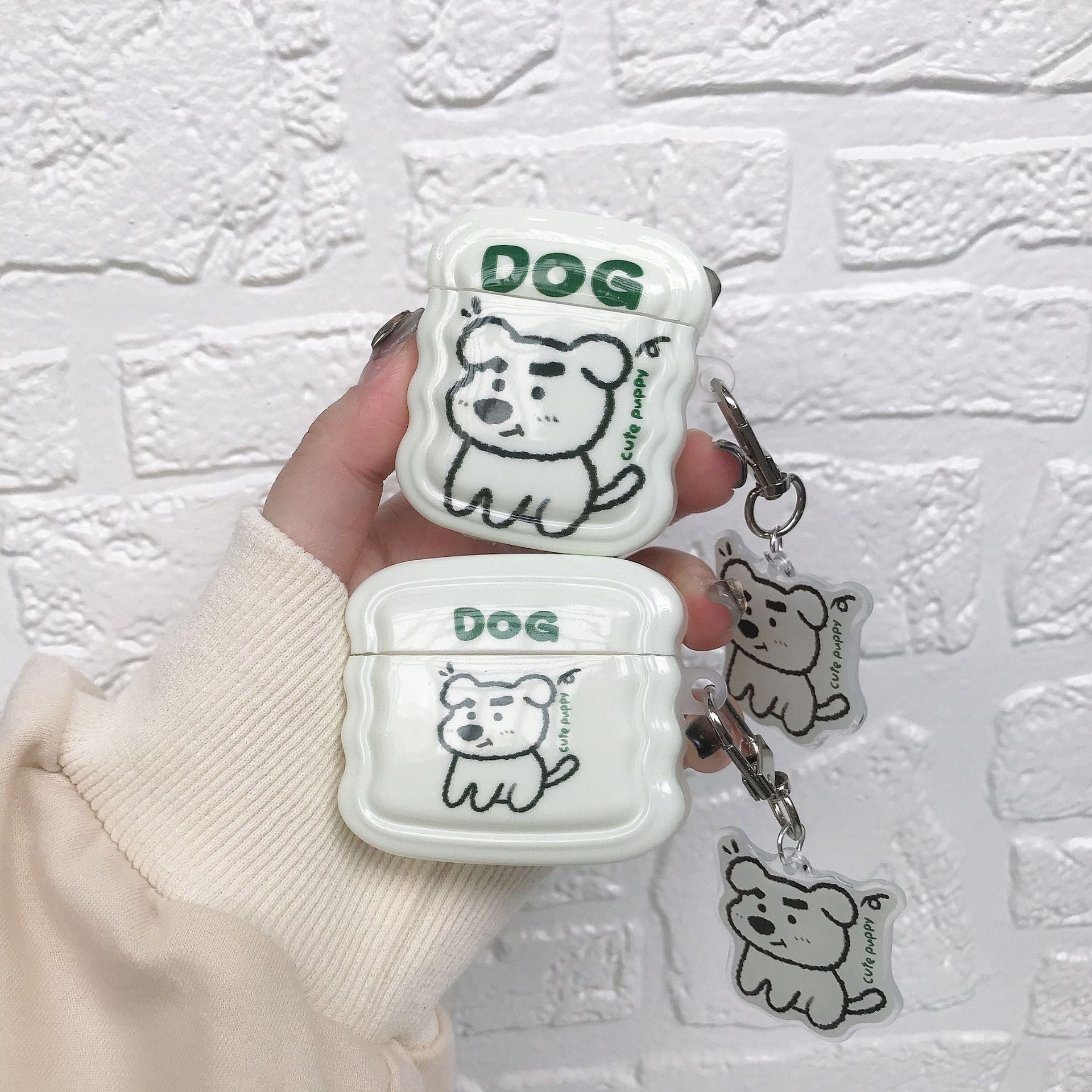 ホワイトパピーシリコンケース【AirPods(エアーポッズ)】