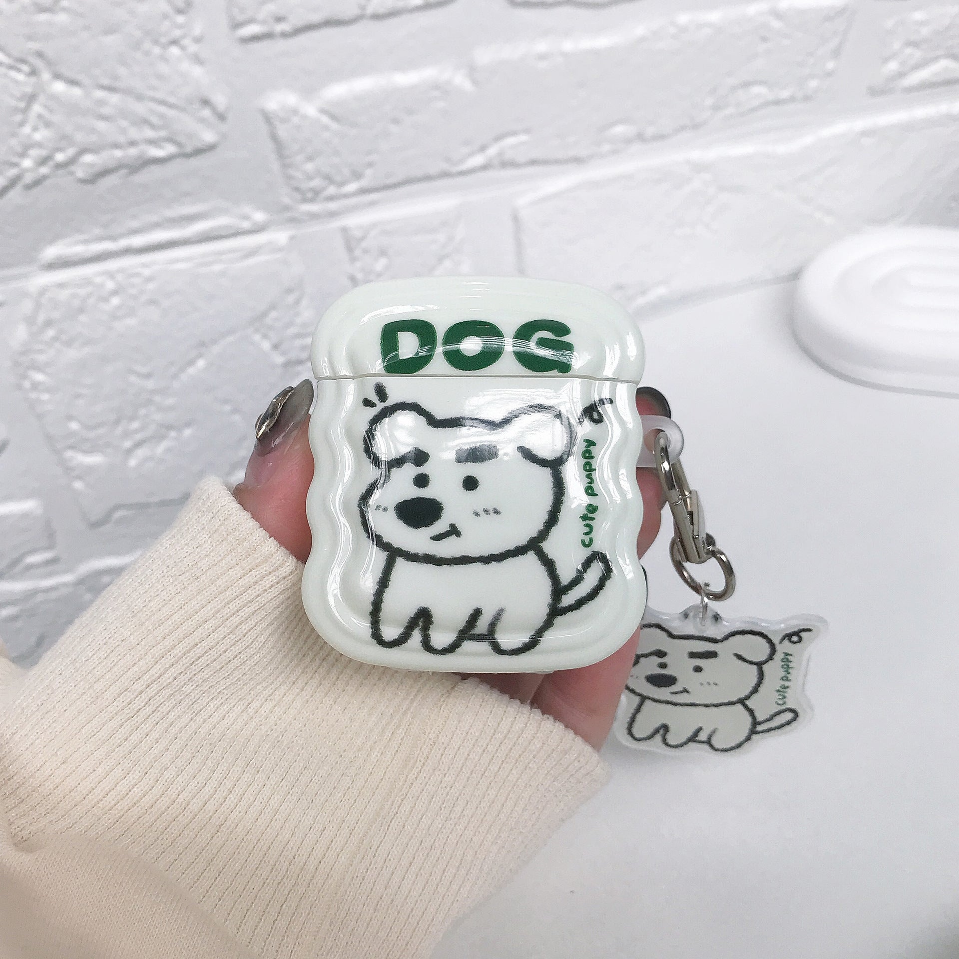 ホワイトパピーシリコンケース【AirPods(エアーポッズ)】