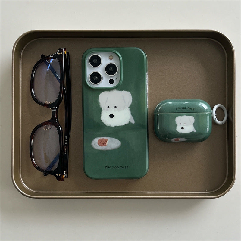 ホワイトドッグハンバーグケース【AirPods(エアーポッズ)】
