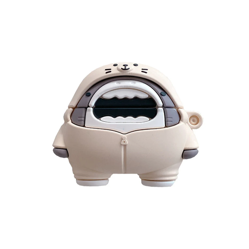 サメさま専用【新品未開封】Apple Pod ホワイト シャークアザラシケース【AirPods（エアーポッズ）】 - AirPodsケース