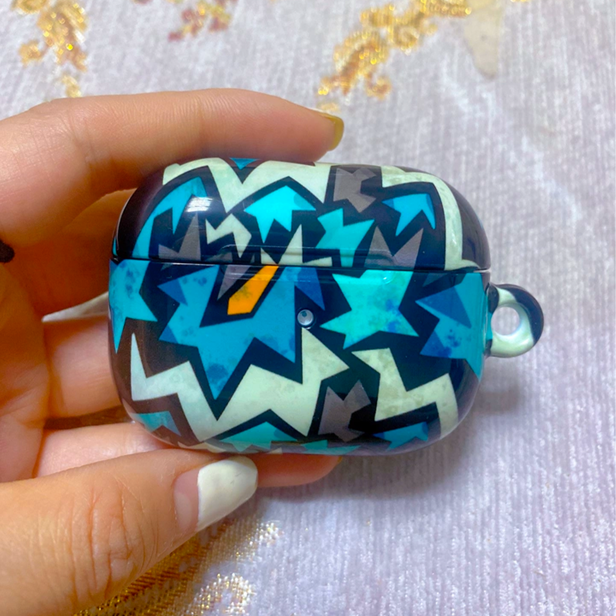 ジオメトリックライトニングPCケース【AirPods（エアーポッズ）】